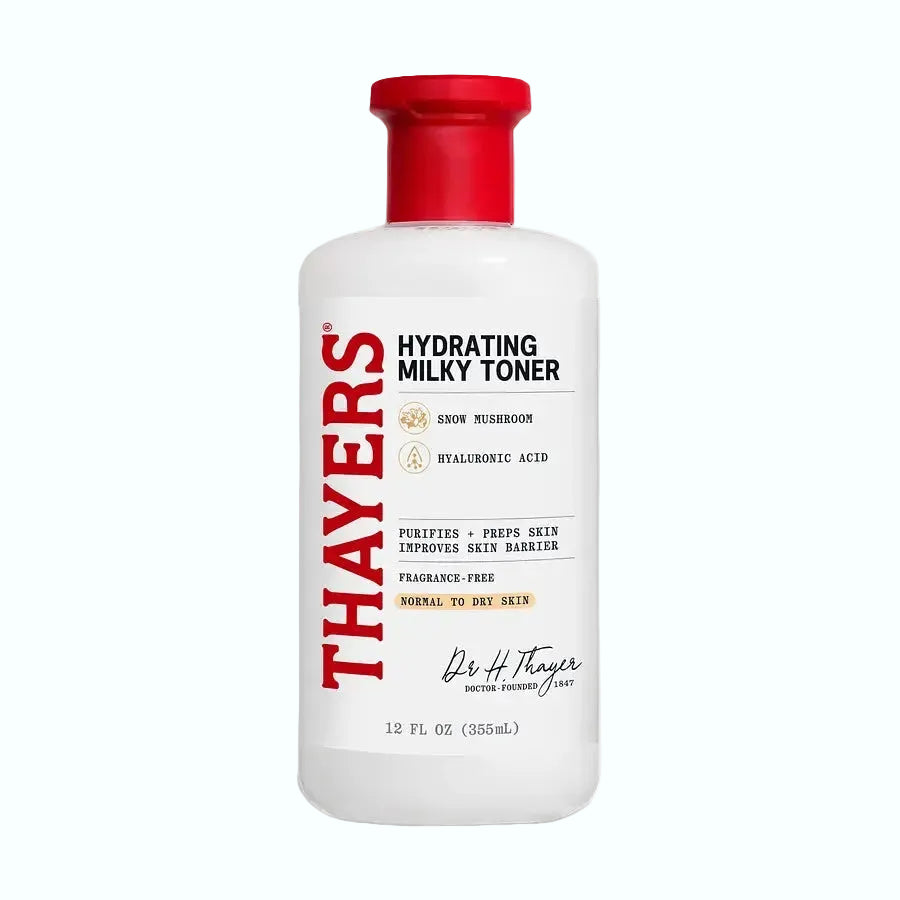 Thayers Hydrating Milky Face Toner with Snow Mushroom for 48-hour hydration and sensitive skin
