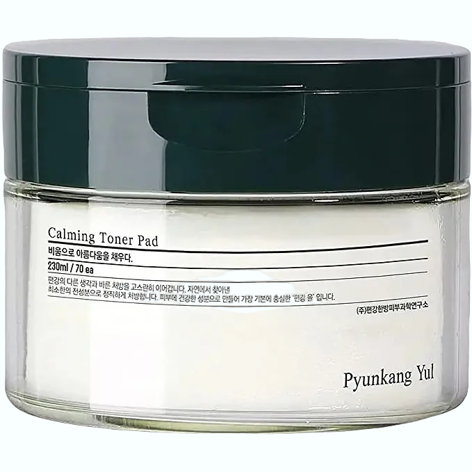 Pyunkang Yul Calming Toner Pad with centella and AHA PHA for sensitive skin exfoliation and hydration