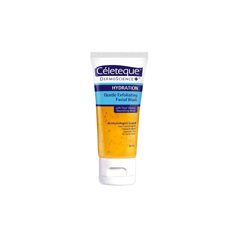 Celeteque Hydration Gentle Exfoliating Facial Wash with Vitamin C & E microbeads for smoother skin