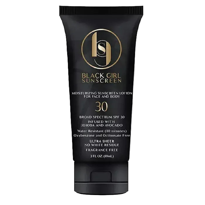 Black Girl Sunscreen SPF 30 moisturizing sunscreen lotion for melanin-rich skin, no white cast