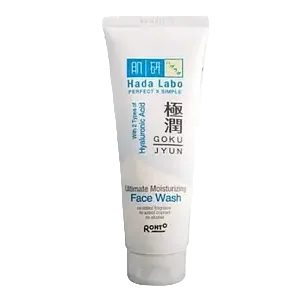 Hada Labo Gokujyun Ultimate Moisturizing Face Wash wih hyaluronic acid for hydrated, clean skin