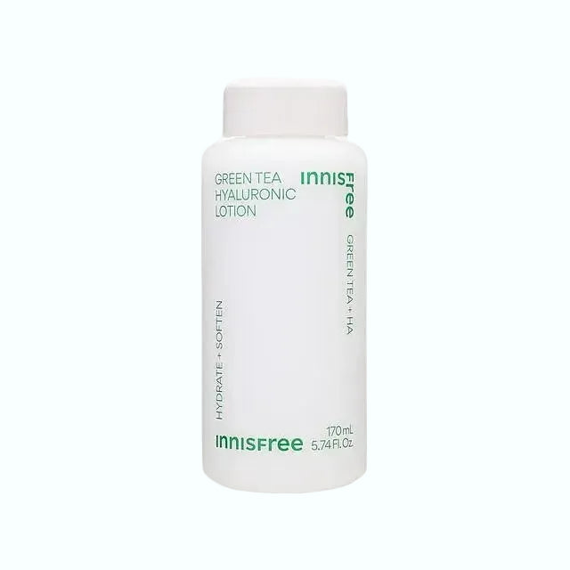 innisfree Green Tea Hyaluronic Acid Lotion for ydration and oil-moisture balance