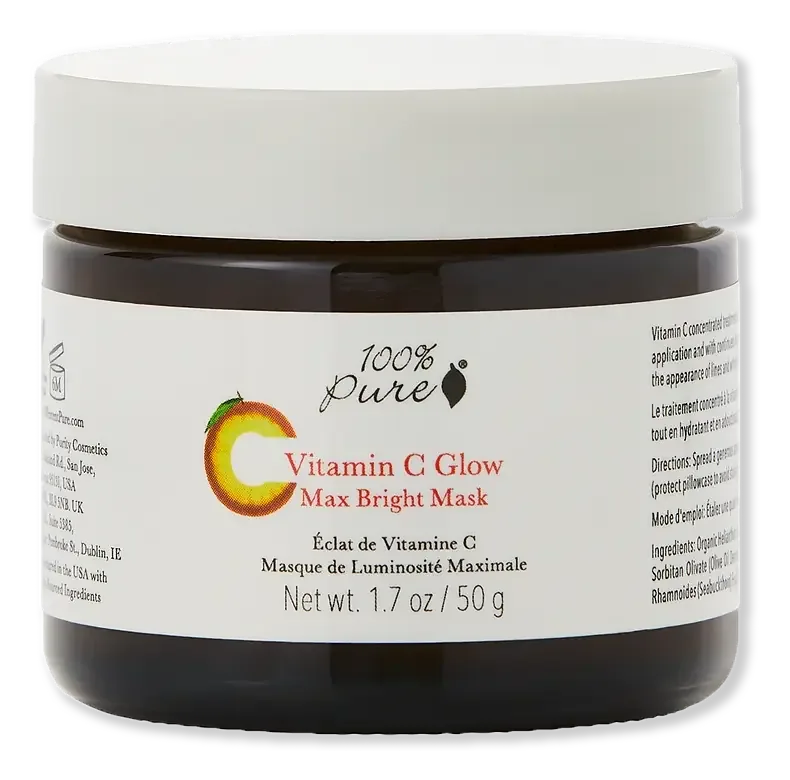 100% Pure 18.3% Active Ingredients Vitamin C Glow Max Bright Mask