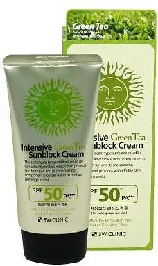 3W Clinic Intensive Green Tea Sunblock Cream SPF 50