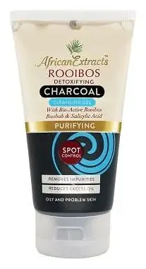 African Extracts Rooibos Skin Care Purifying Detoxifying Charcoal Cleansing Gel
