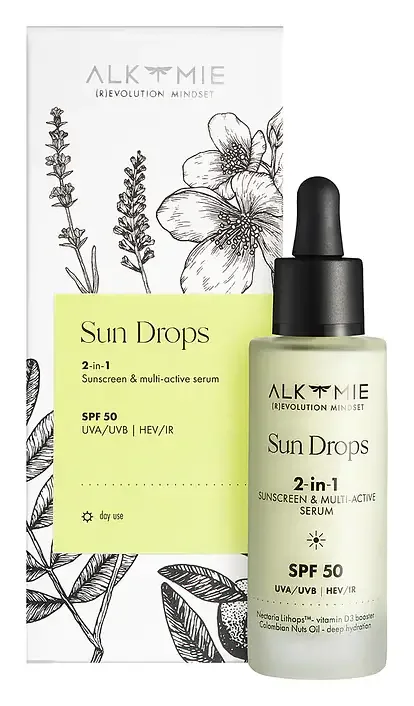 Alkmie Sun Drops 2 In 1 Sunscreen & Multi Active Serum SPF 50