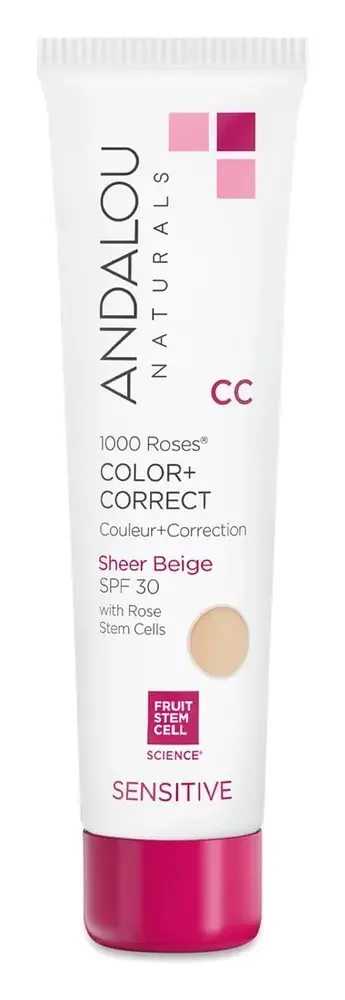 Andalou Naturals Sensitive 1000 Roses CC Color + Correct SPF 30