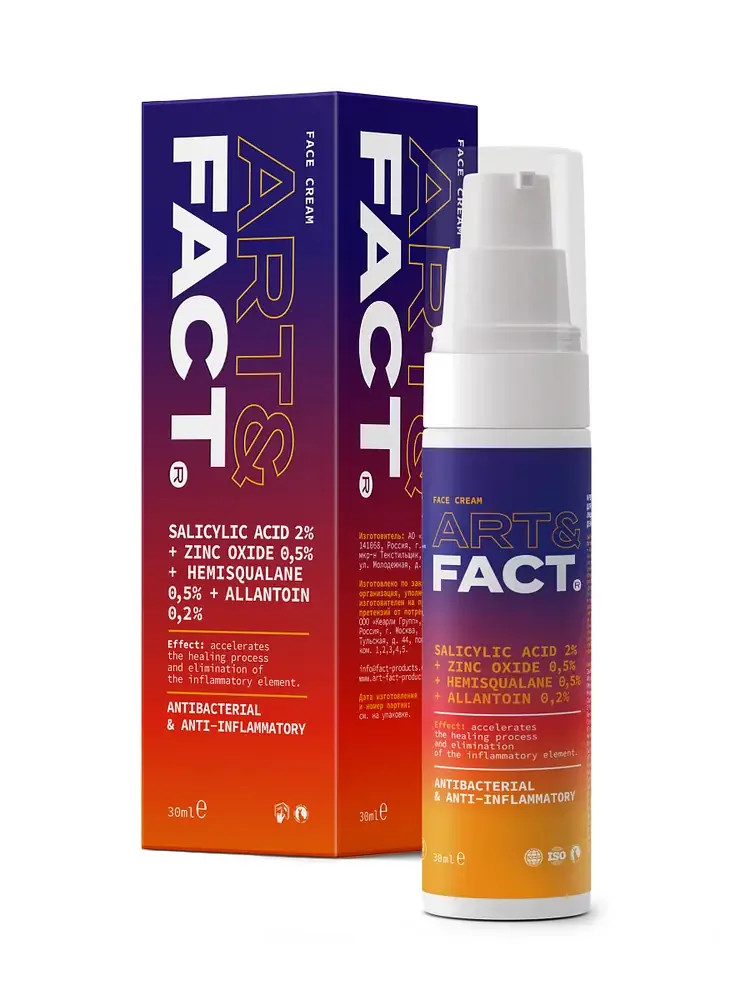 Art & Fact Salicylic Acid 2%+Zinc Oxide 0.5%+Hemisqualane 0.5%+Allantoin 0.2% Face Cream