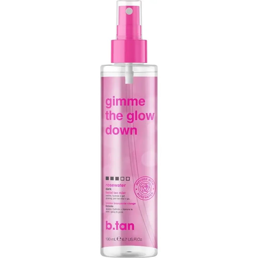B.Tan Gimme The Glow Down Rosewater Dark Facial Tan Mist