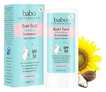 Babo Botanicals Baby Face Mineral Sunscreen Stick SPF 50