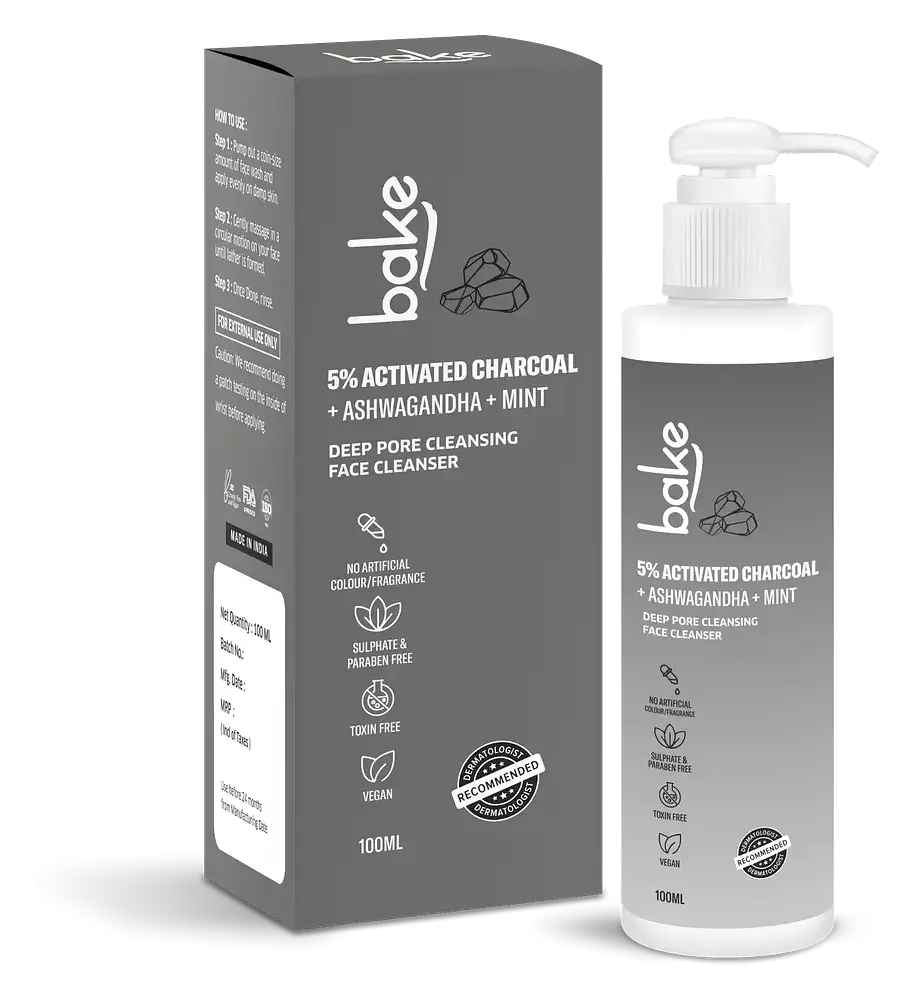 Bake 5% Activated Charcoal Deep Pore Face Cleanser