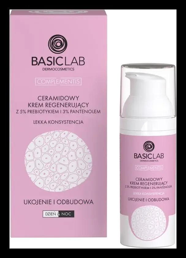BasicLab BasicLab Ceramidowy Krem Regenerujący Z 5% Prebiotykiem i 3%