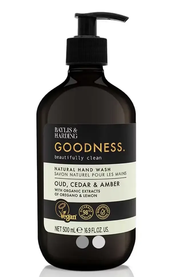 Baylis & Harding Goodness Natural Hand Wash Oud, Cedar & Amber