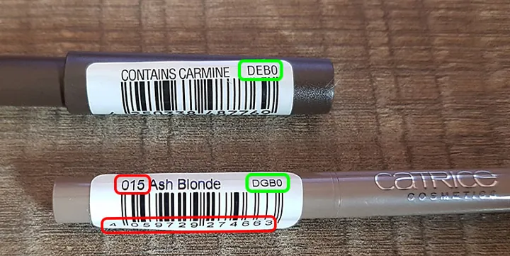 Where the batch code is on a Catrice package