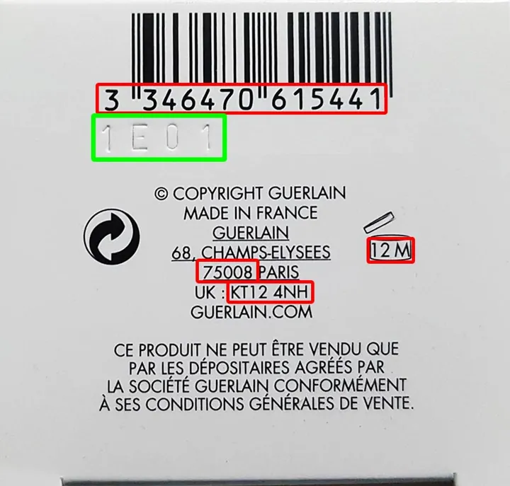 Where the batch code is on a KVD Vegan Beauty package