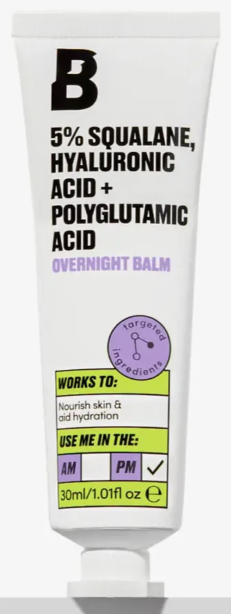 Beauty Bay 5% Squalane, Hyaluronic Acid + Polyglutamic Acid Overnight Balm