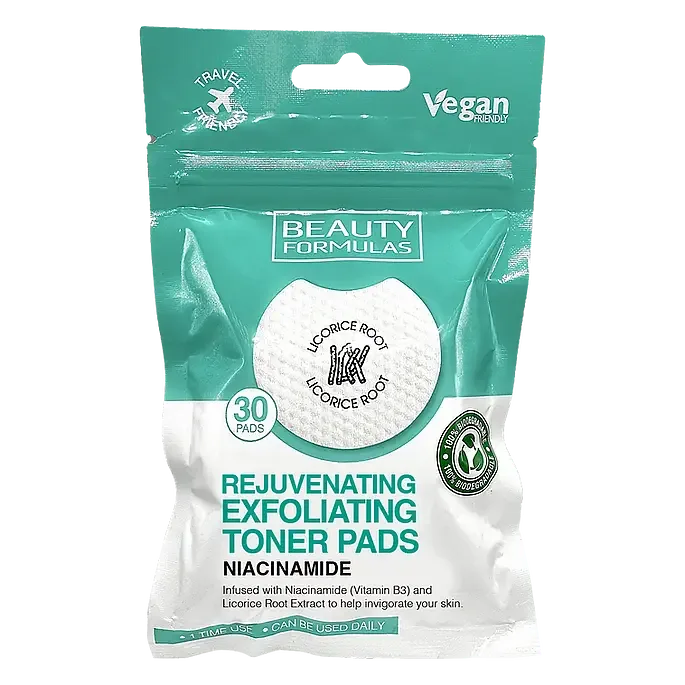 Beauty Formulas Rejuvenating Exfoliating Toner Pads
