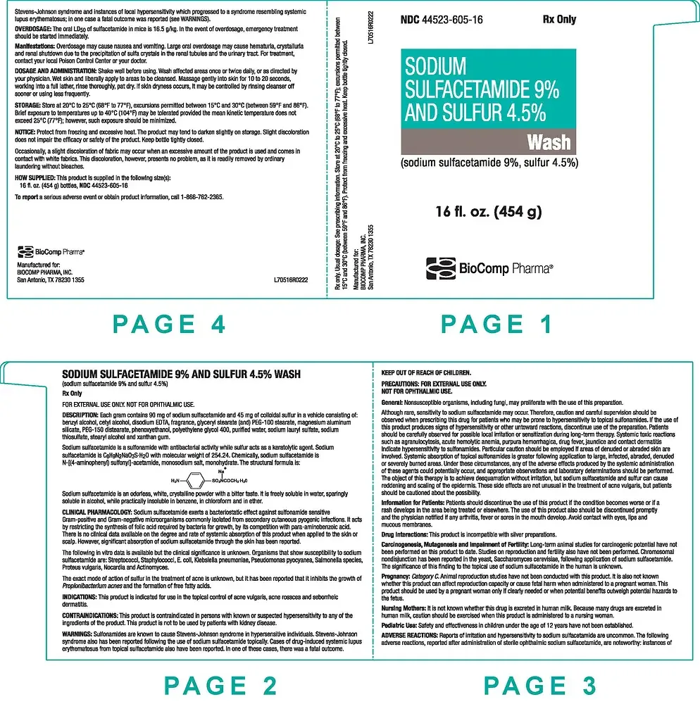 BioComp Pharma Sodium Sulfacetamide 9% And Sulfur 4.5% Wash