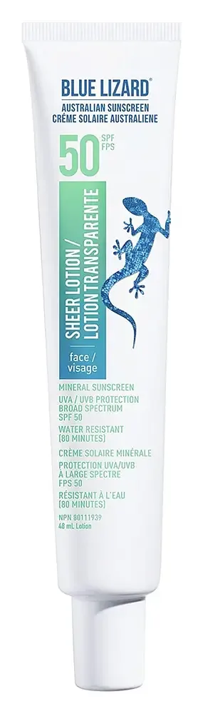 Blue Lizard Sheer Mineral Sunscreen Lotion for Face SPF 50+