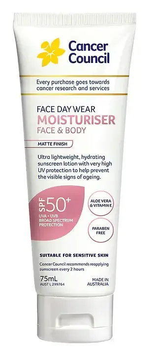 Cancer Council Face Daywear Moisturiser Invisible SPF50+
