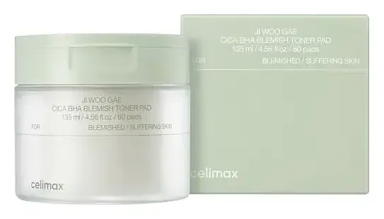 Celimax JIWOOGAE Cica BHA Blemish Toner Pad