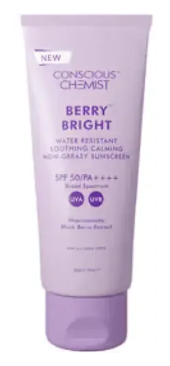 Conscious Chemist Berry Bright Niacinamide Sunscreen SPF 50