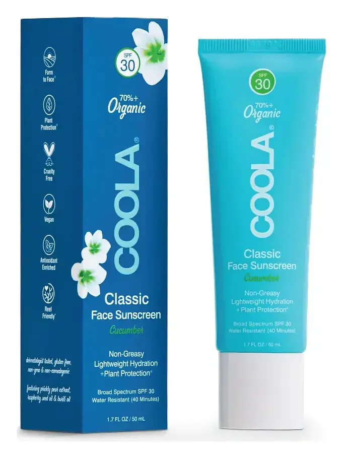 Coola Classic Face Organic Sunscreen Lotion SPF 30 Cucumber