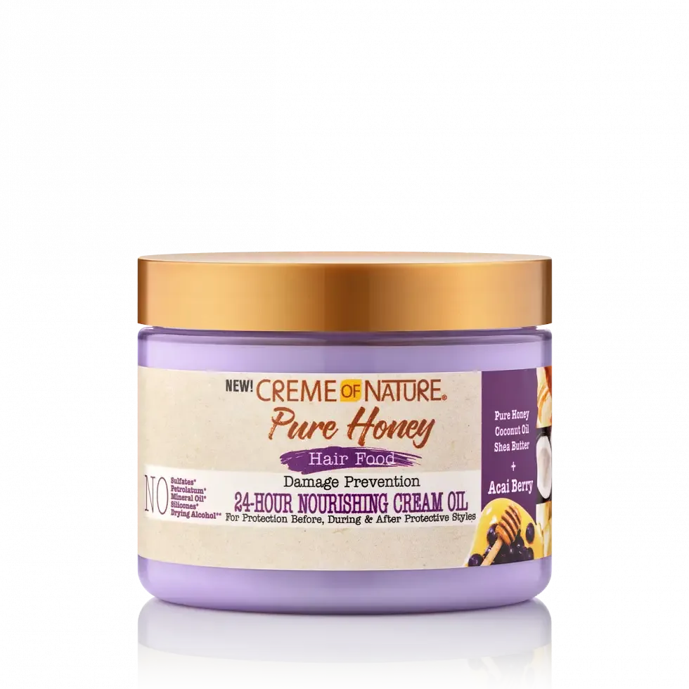Creme of Nature Pure Honey Hair Food Damage Prevention 24-Hour Nourishing Cream Oil