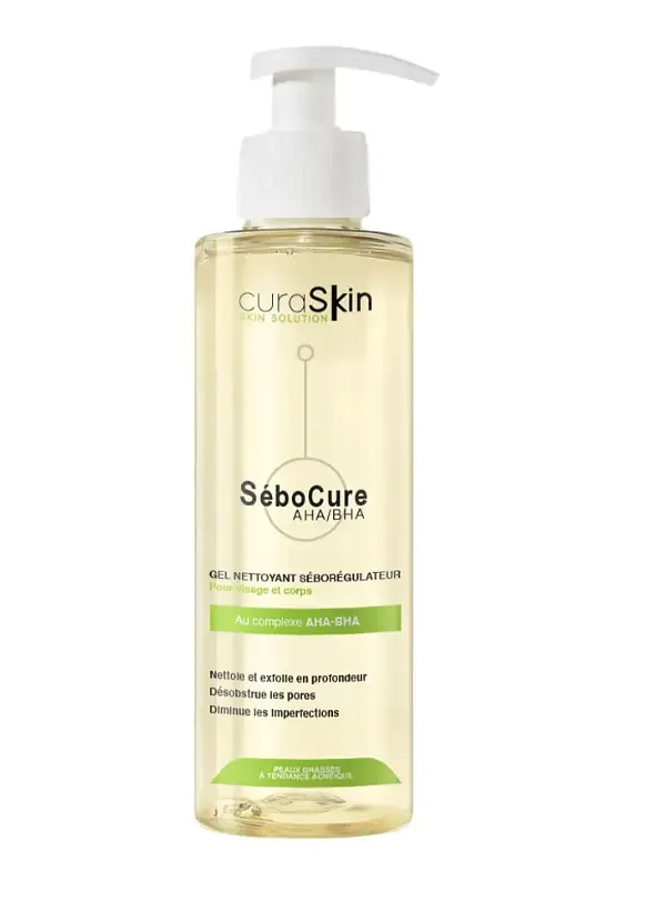 Curaskin Sébocure Gel Nettoyant Séborégulateur