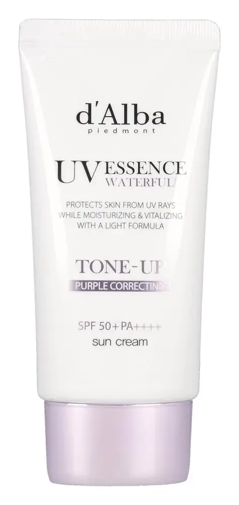 D'Alba UV Essence Waterfull Tone-Up Purple Correcting Sun Cream SPF 50+