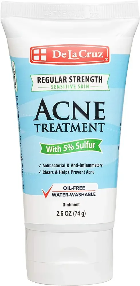 De La Cruz 5% Sulfur Ointment Regular Strength Acne Treatment for Sensitive Skin