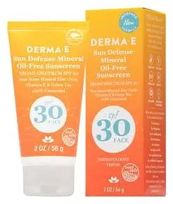 derma e Sun Defense Mineral Oil Free Sunscreen SPF 30 Face