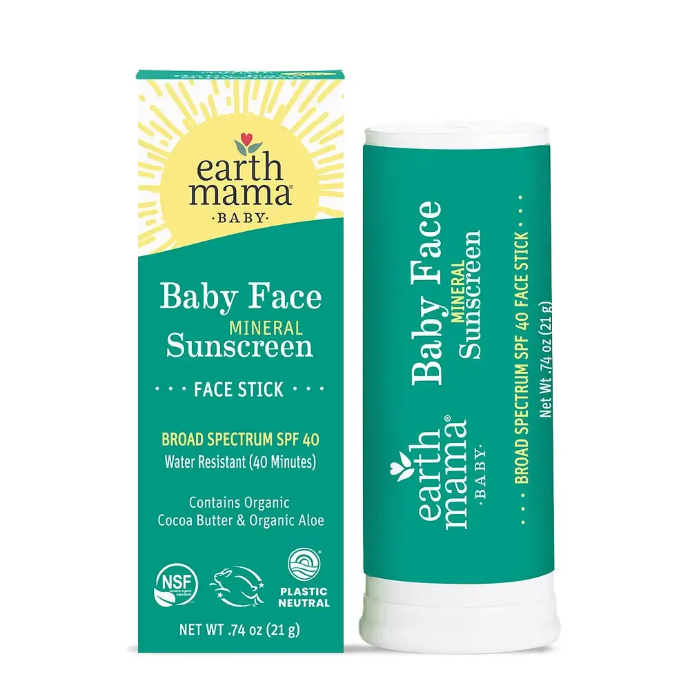 Earth Mama Organics Baby Face Mineral Sunscreen Face Stick SPF 40