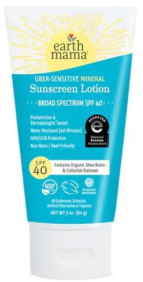 Earth Mama Organics Uber-Sensitive Mineral Sunscreen Lotion SPF 40