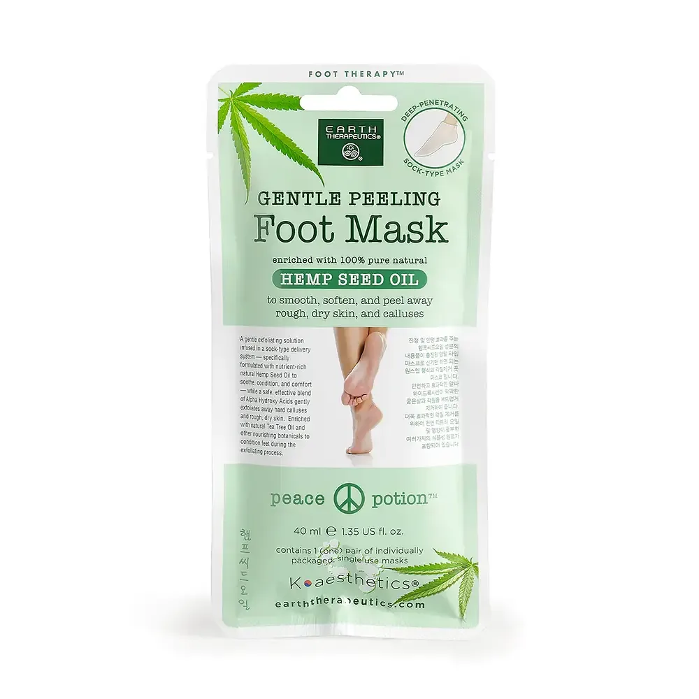 Earth Therapeutics Gentle Peeling Foot Mask With Hemp Seed Oil