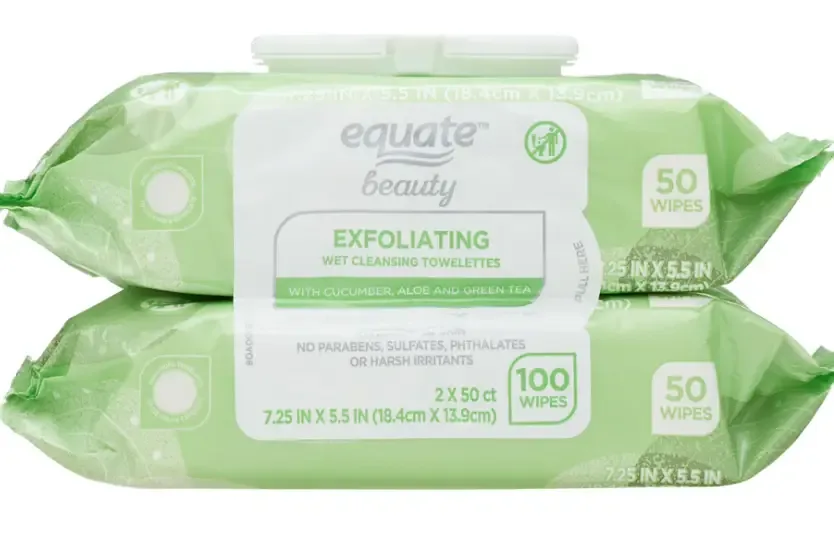 Equate Exfoliating Wet Cleansing Towelettes