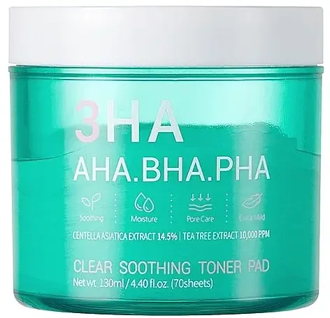 ESFOLIO 3HA AHA.BHA.PHA Clear Soothing Toner Pad