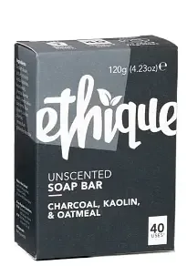 Ethique Unscented Charcoal, Kaolin, & Oatmeal Soap Bar