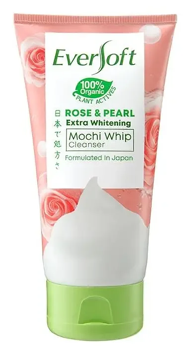 Eversoft Rose & Pearl Extra Whitening Mochi Whip Cleanser