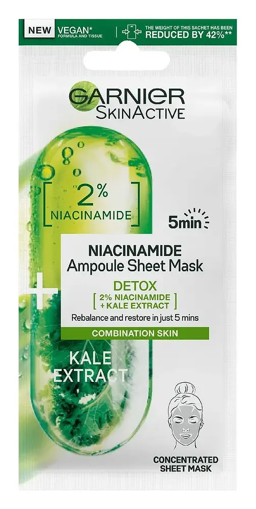 Garnier 2% Niacinamide + Kale Detox Ampoule Sheet Mask