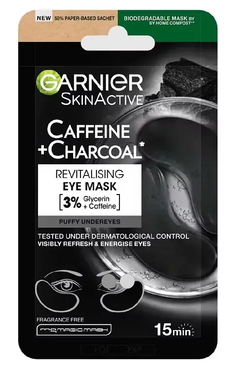 Garnier Caffine + Bamboo Charcoal Revitalising De-puffing eye mask