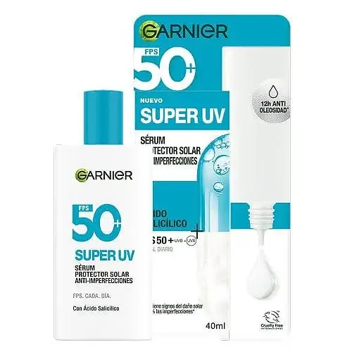 Garnier Super UV Protector Solar Anti Imperfecciones Serum SPF 50+