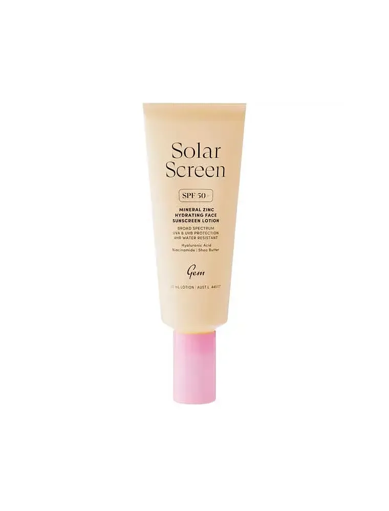Gem Solar Screen SPF 50+ Mineral Zinc Hydrating Face Sunscreen Lotion