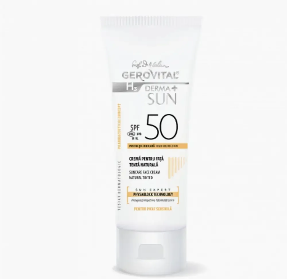 Gerovital Suncare Face Cream Natural Tinted SPF 50