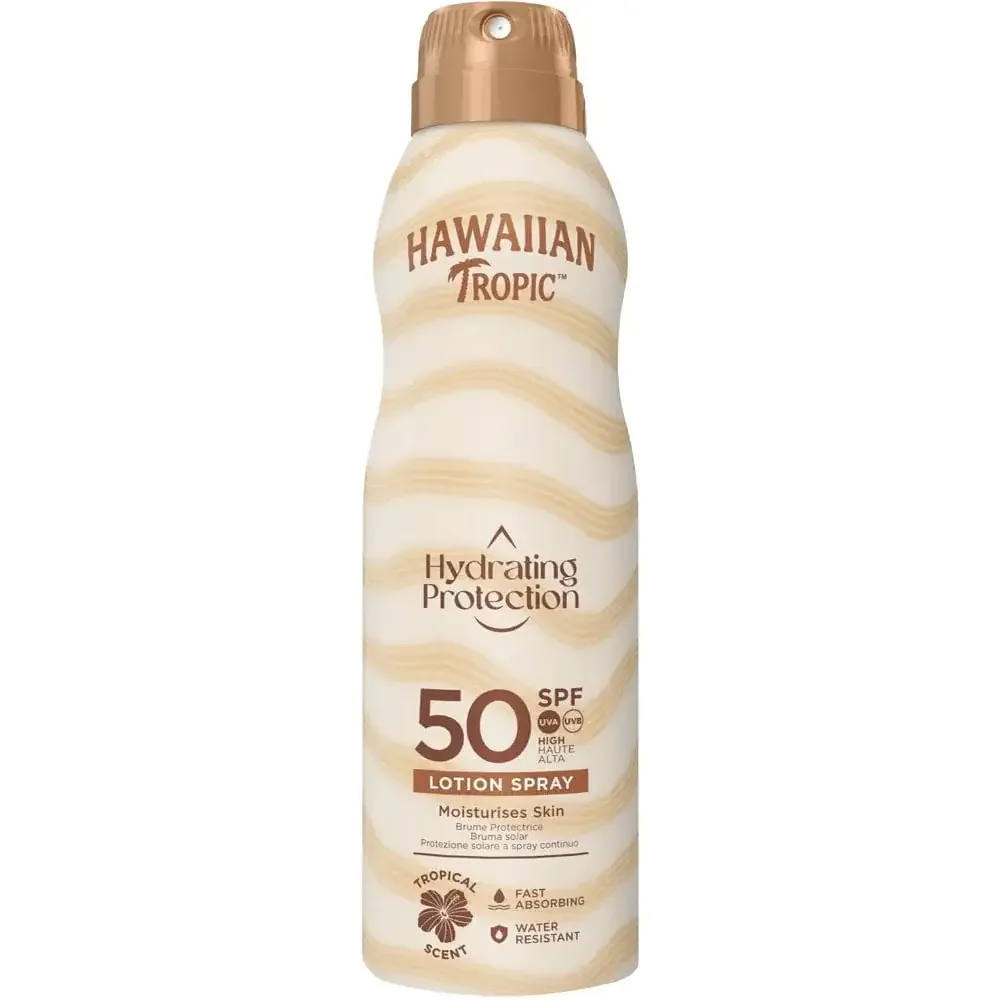 Hawaiian Tropic Hydrating Protection Sunscreen Spray SPF 50 UVA + UVB Protection