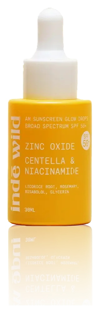 inde wild 12% Zinc Oxide AM Sunscreen Glow Drops SPF 50+