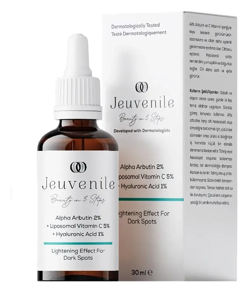 Jeuvenile Alpha Arbutin 2% + Liposomal Vitamin C 5% + Hyaluronic Acid 1% Leke Karşıtı Serum