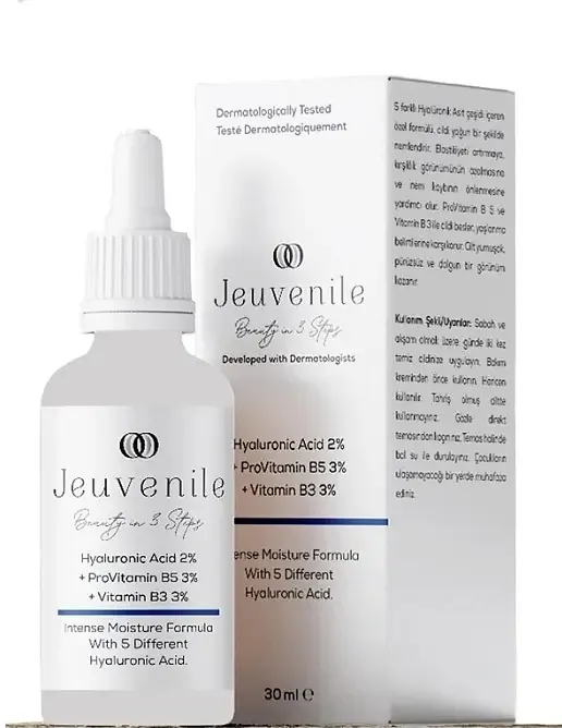 Jeuvenile Hyaluronic Acid %2 + Provitamin B5 %3 + Vitamin B3 %3