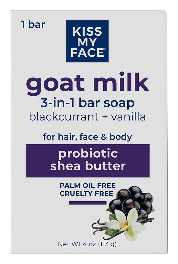 Kiss My Face Goat Milk 3-In-1 Bar Soap