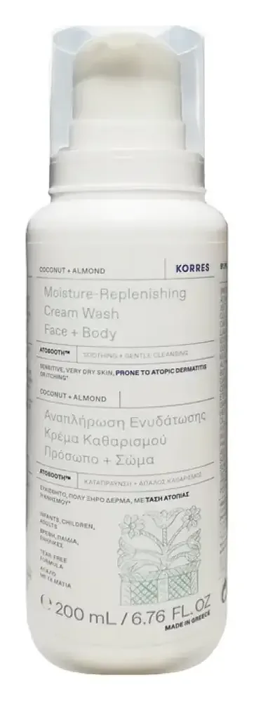 Korres Coconut + Almond Moisture-Replenishing Cream Wash Face & Body